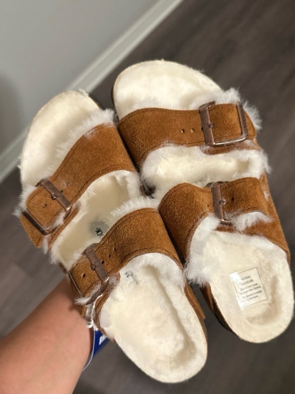 Birkenstock Arizona Shearling Suede Leather sandals 36 narrow